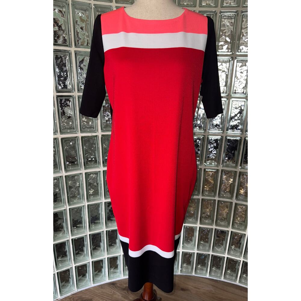 Misook Exclusively Color Block Dress - size Medium - OA